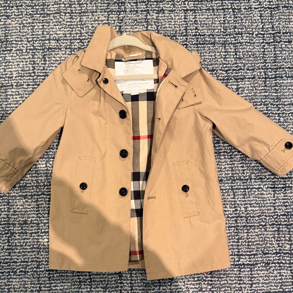 Burberry Kids Beige Trench with Signature Check Lining